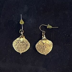 Delicate Gold Leaf Earrings